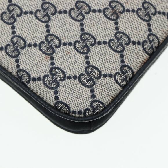 GUCCI GG Supreme Shoulder Bag Pvc Leather Navy Gold - Picture 13 of 16